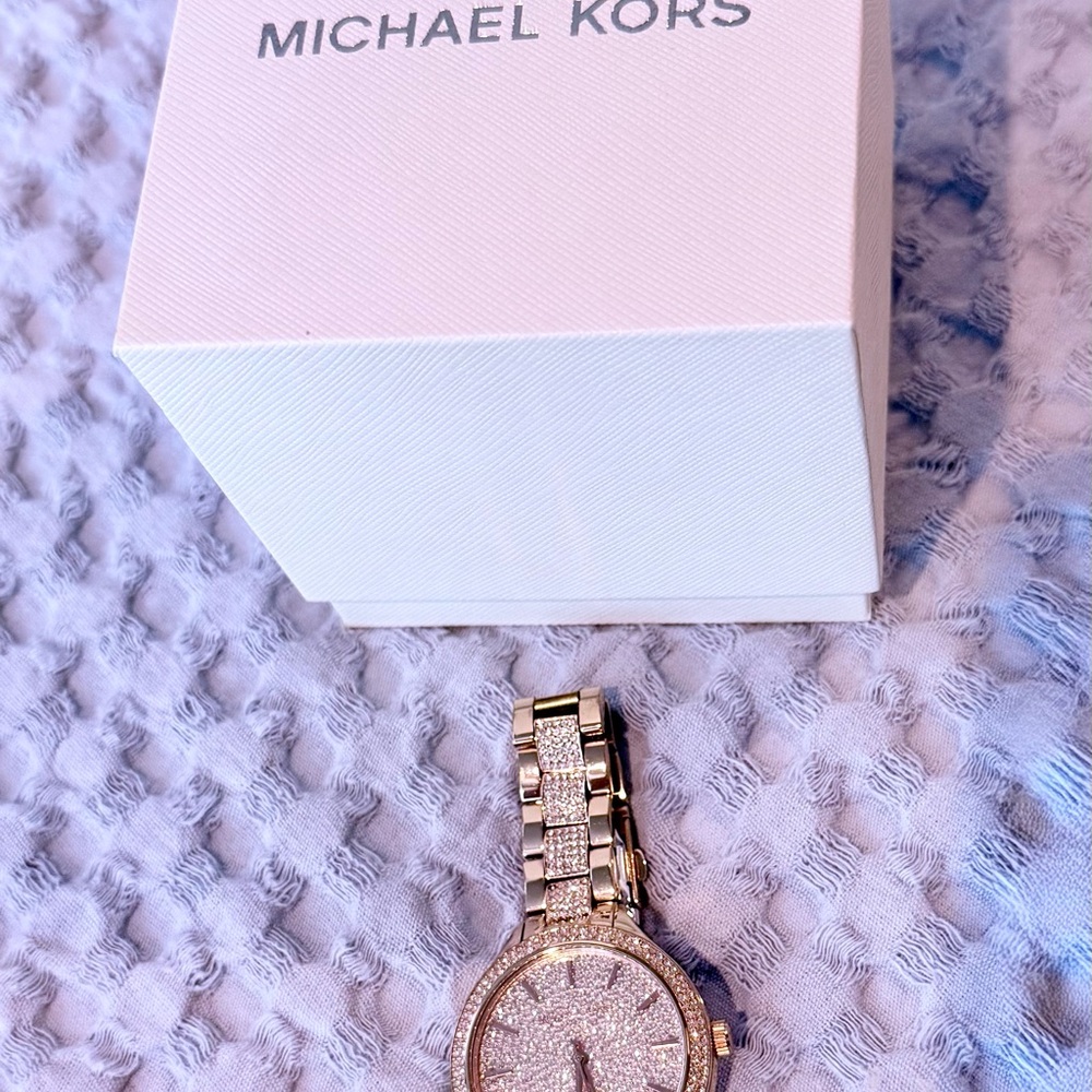 Michael Kors Rose Gold Watch with Sparkling Accents